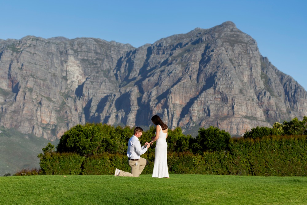 Cape Town proposal photography with epic mountain view